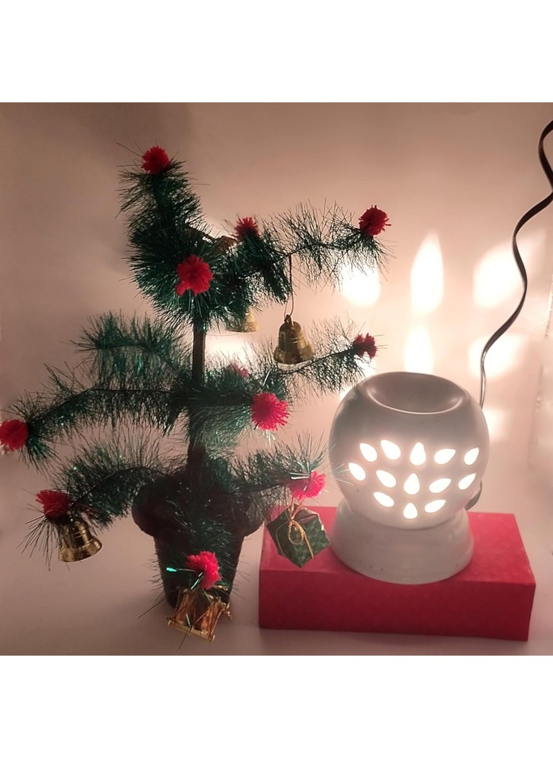 Oberlo Oberlo Ceramic Home dcor White Aroma Diffuser with Rose Leomgrass Aroma Oil Burner for Home Office Aromatherapy 20 lm  - Image 4