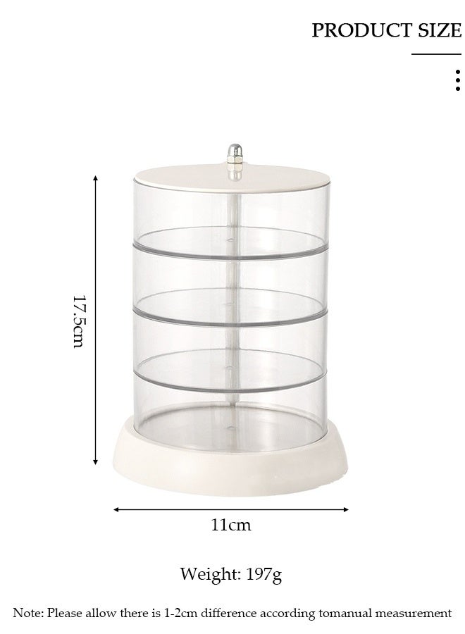 DUNISO 4-Tier Clear Plastic Jewelry Storage Box, Stackable Hair Accessories Organizer for Girl's Hair Ties, Clips, Bows，Watches - Image 2