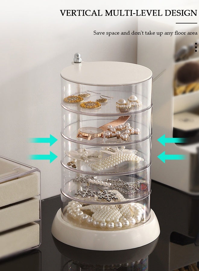 DUNISO 4-Tier Clear Plastic Jewelry Storage Box, Stackable Hair Accessories Organizer for Girl's Hair Ties, Clips, Bows，Watches - Image 5
