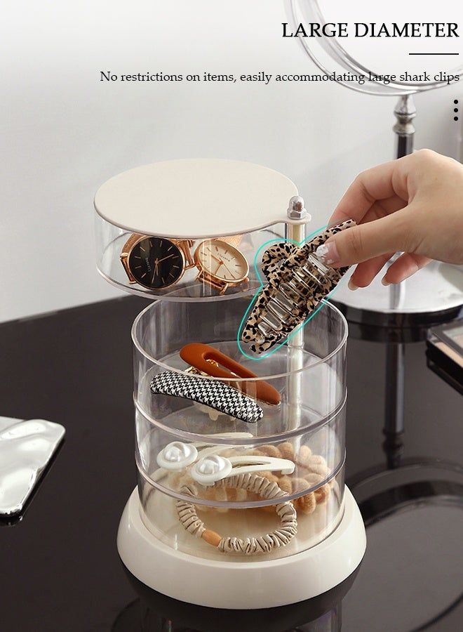 DUNISO 4-Tier Clear Plastic Jewelry Storage Box, Stackable Hair Accessories Organizer for Girl's Hair Ties, Clips, Bows，Watches - Image 4