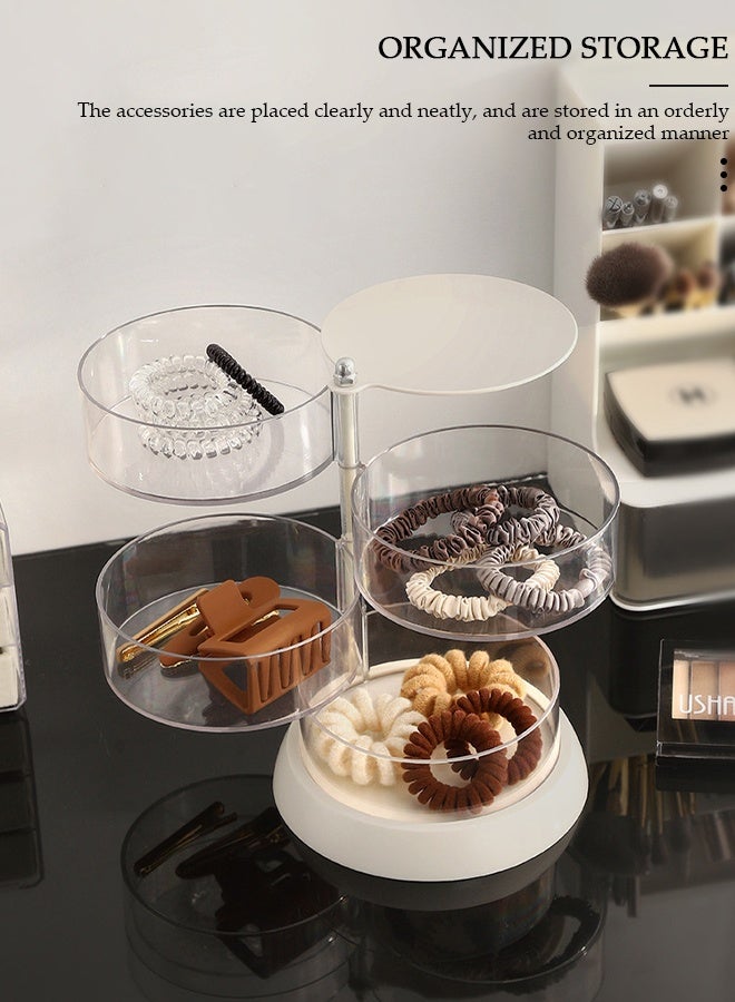 DUNISO 4-Tier Clear Plastic Jewelry Storage Box, Stackable Hair Accessories Organizer for Girl's Hair Ties, Clips, Bows，Watches - Image 3