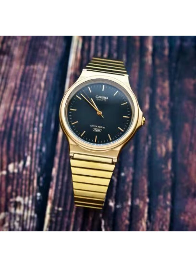 Casio MQ-24GA-1A Gold Tone Stainless Steel Watch with Black Dial - Image 2
