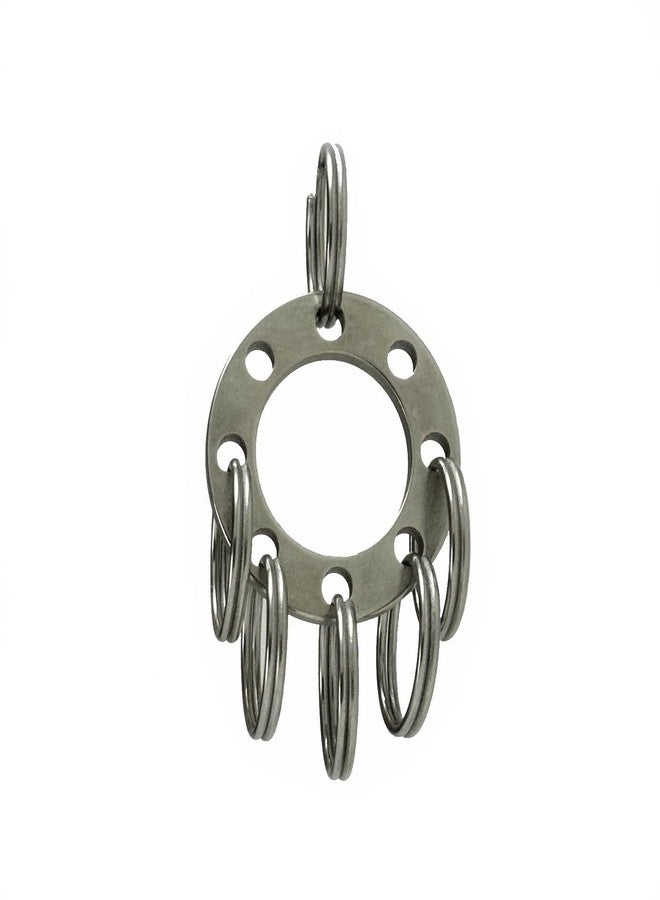 TIKING EDC Titanium Accessories UFO UNI-FLEX Organizer Keyring+6pcs 12mm Ti Micro Rings Ti Color - Image 1