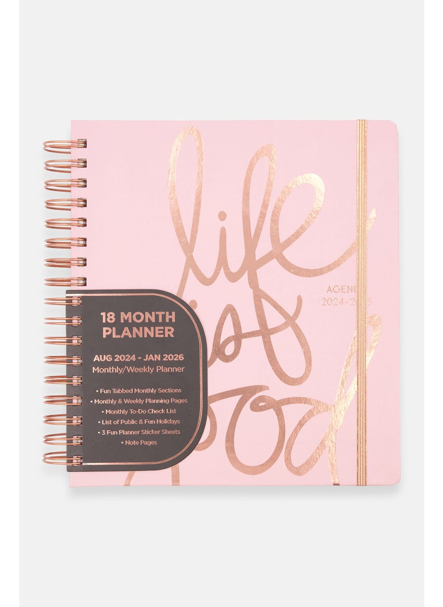 VOTUM 18 Month Planner Agenda, Pink  - Image 1