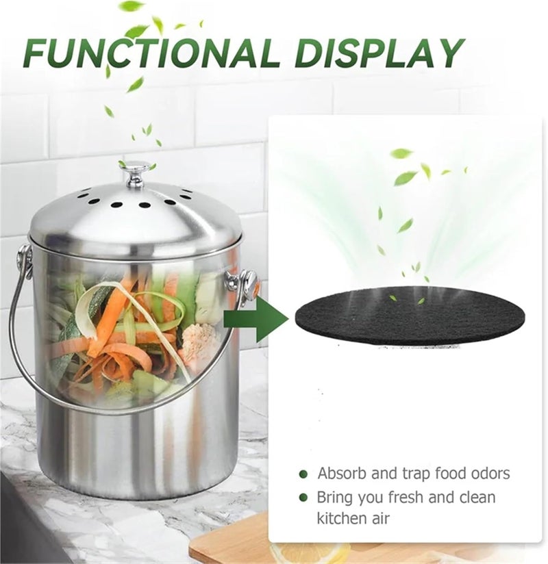 Compost Bin Filters Compost Bin Filter 6.7 Inch Filters for Kitchen Bucket Home Countertop Pail Relpacement(24pcs) - Image 4