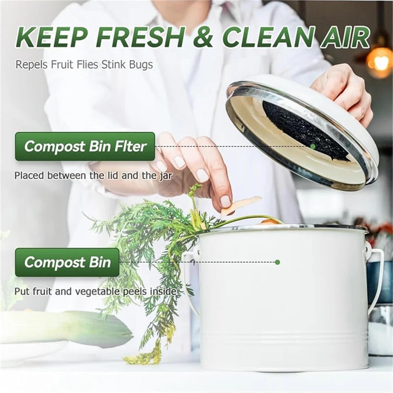 Compost Bin Filters Compost Bin Filter 6.7 Inch Filters for Kitchen Bucket Home Countertop Pail Relpacement(24pcs) - Image 5