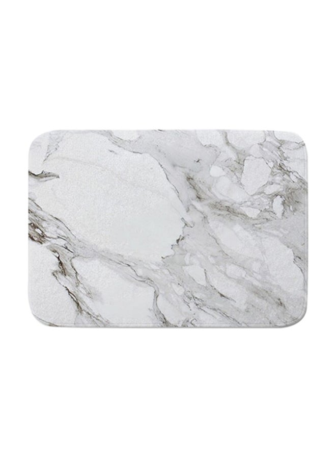 NIBEMINENT Marble Pattern Anti-Skid Doormat White/Grey 40 x 60cm