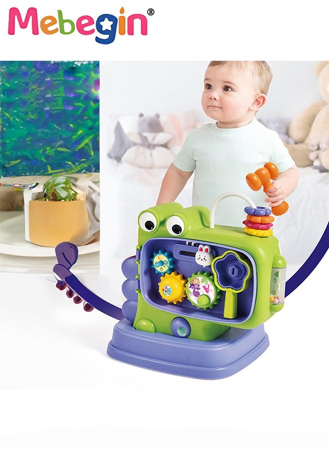MEBEGIN - Fun Dinosaur Whack-a-mole Game with A Small Hammer, Multifunctional Knocking Toy with Lights and Sounds, Shape Recognition Early Development Learning Toy Gift for Kids Aged 3+, 3 AA Batteries(Not Included) - Image 1