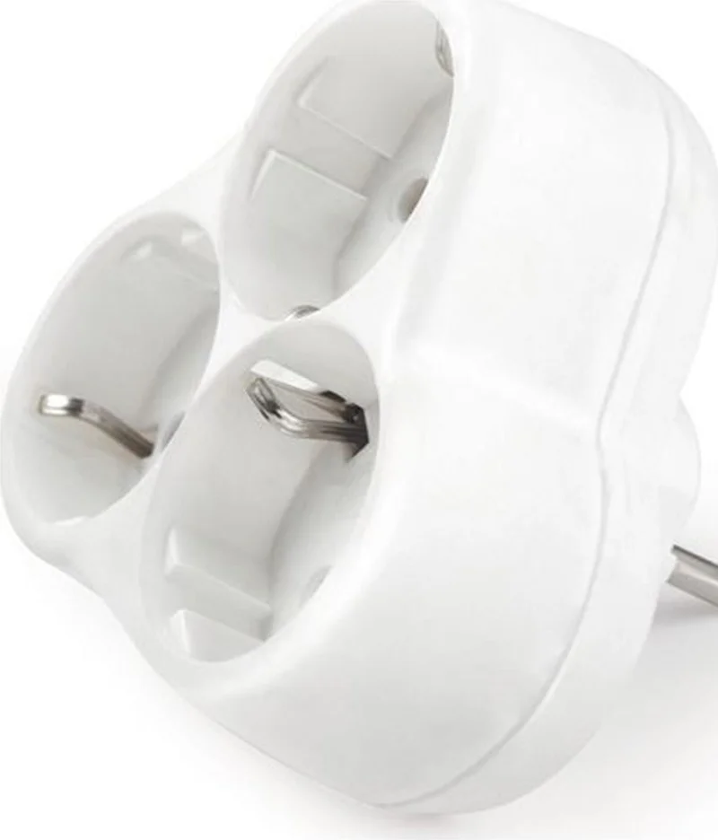 Mobee 101-03P Papatya Golyat Wireless 3-Pin Grounded Triple Socket Coupler White 1410