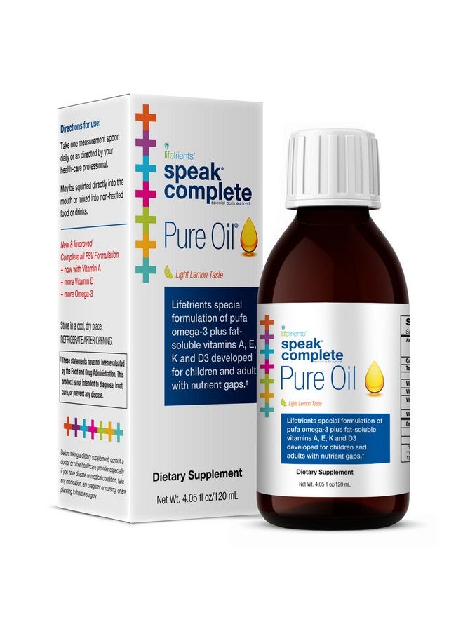 Lifetrients Lifetrients - Speak+D Pure Oil - Natural Lemon - 4.05 oz - Pediatrician Formulated to Support Children with Special Nutritional Requirements - Enhanced with Omega-3, Vitamin A, D, E & K  - Image 1