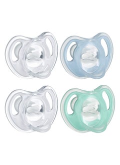 Tommee Tippee Ultra-Light Silicone Baby Pacifier, Boy - 0-6m, 4pk