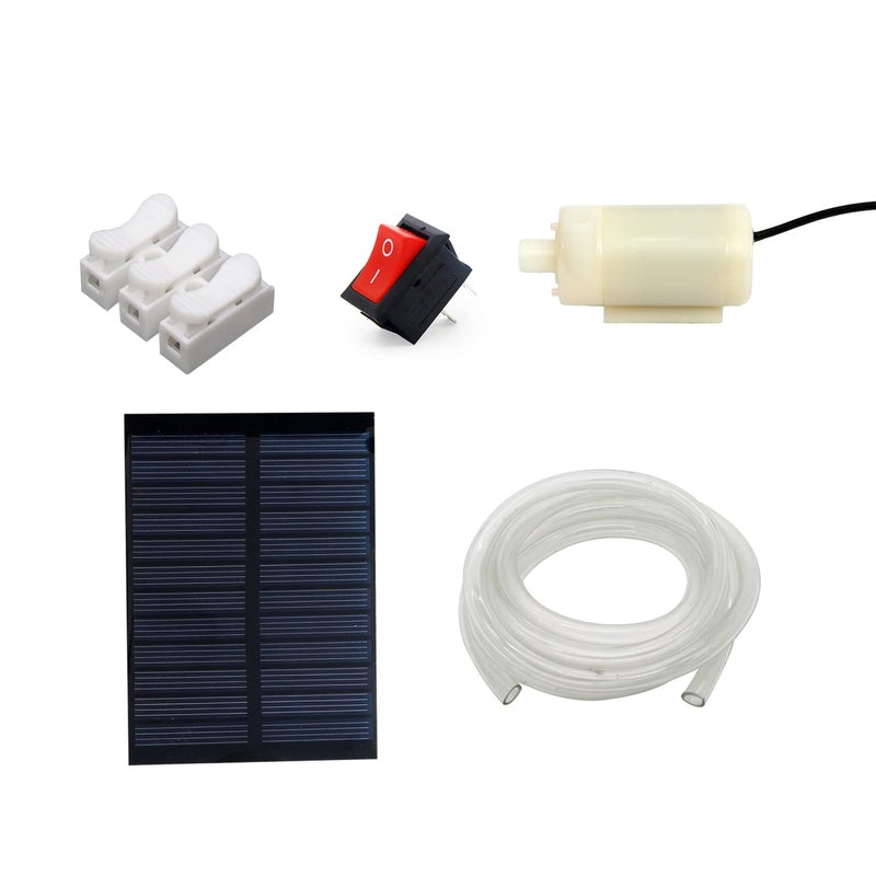 Electronicspices DIY Mini Rectangle Solar Panel Kit With Mini Motor Pump | Rocker Switch | 3 Way Push Connector | Science Project Kit with User Manual - Image 1