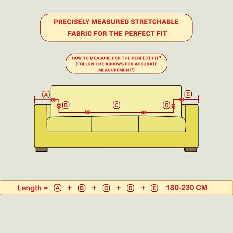 Lukzer 3 Seater Universal Stretchable Sofa Cover with 2 Cushion Cover SC04403Multicolor Design Stylish Protection Easyfit 180cm230cm - Image 2