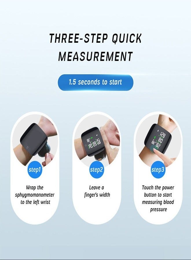 Urit Rechargeable Wrist Blood Pressure Monitor with Touch Screen - Automatic Voice Guidance u0026 Arrhythmia Detection, Portable BP Tracker for Home/Clinic Use - Image 3