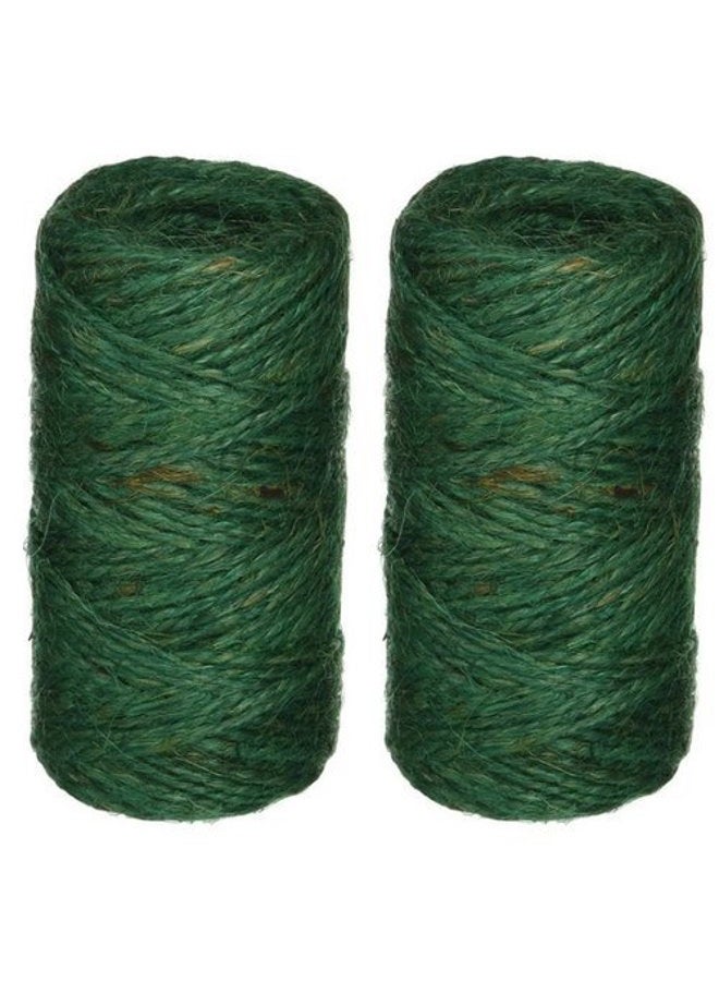 Green Jute Garden Indoor and Outdoor Twine 200 Feet Per Roll 337 (2 Pack)