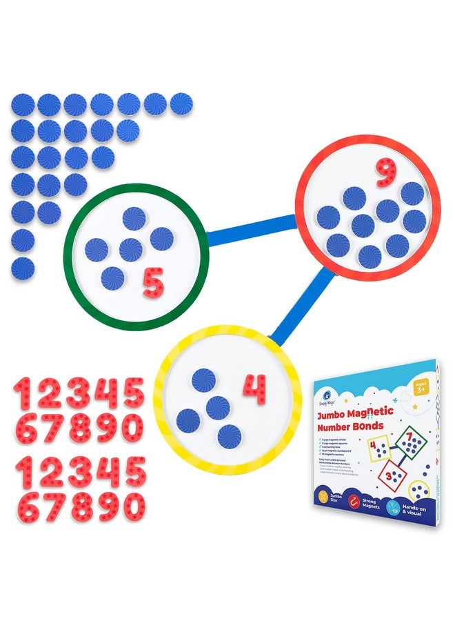 Simply magic 75 PCS Colorful Magnetic Number Bonds - Magnetic Numbers for Whiteboard, Number Line, Math Aids Accessories and Resources, Kindergarten Math Manipulatives, Number Bond Game - Simply Magic - Image 1