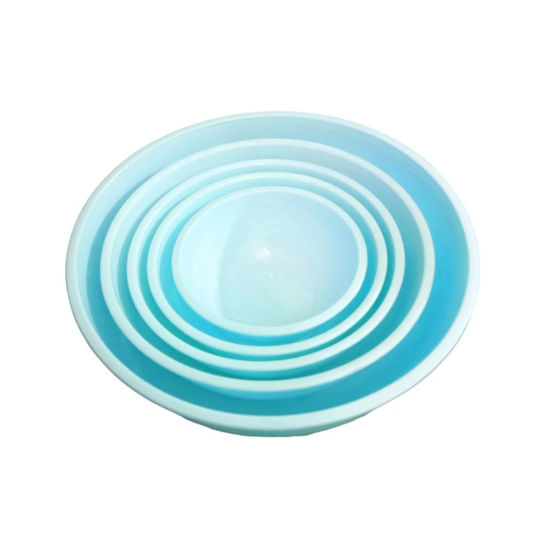 Tekzie Plastic Mixing Bowls Set Multi Serving Bowls for Kitchen Pack of 5 Pcs Mixing Bowls Set Any One Color Will Be Sent You as Per Availability - Image 1