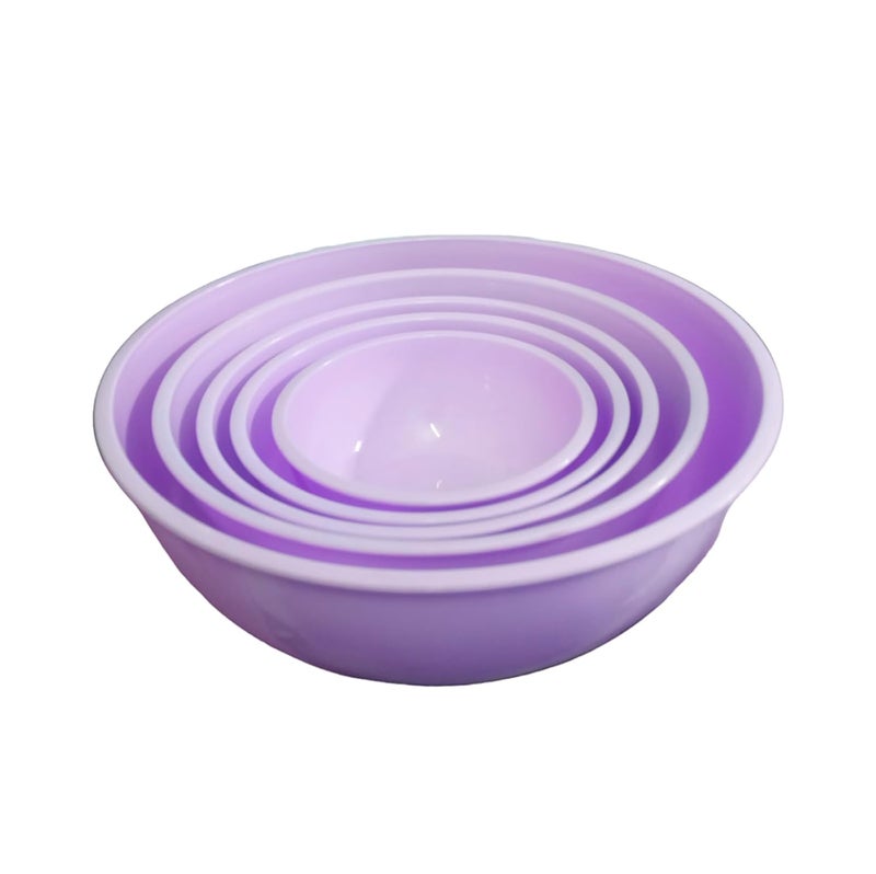 Tekzie Plastic Mixing Bowls Set Multi Serving Bowls for Kitchen Pack of 5 Pcs Mixing Bowls Set Any One Color Will Be Sent You as Per Availability - Image 5