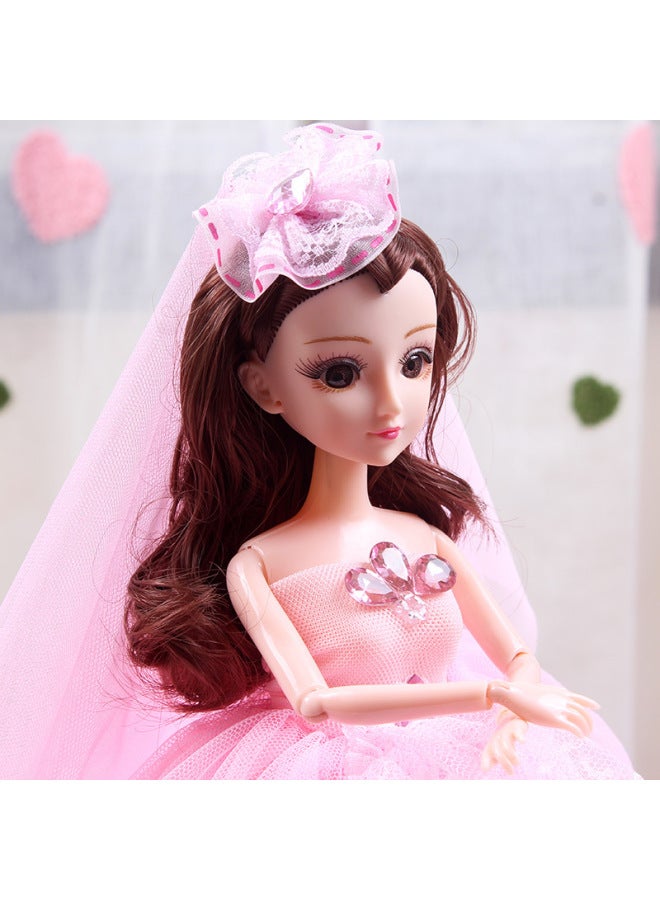 Constant Tide Confused Barbie Princess Wedding Dress Shake Tone Children's Toys Vinyl Doll Play House Box Set Toys-Color:Mixed Color Hair-Height:45cm (bag) - Image 1