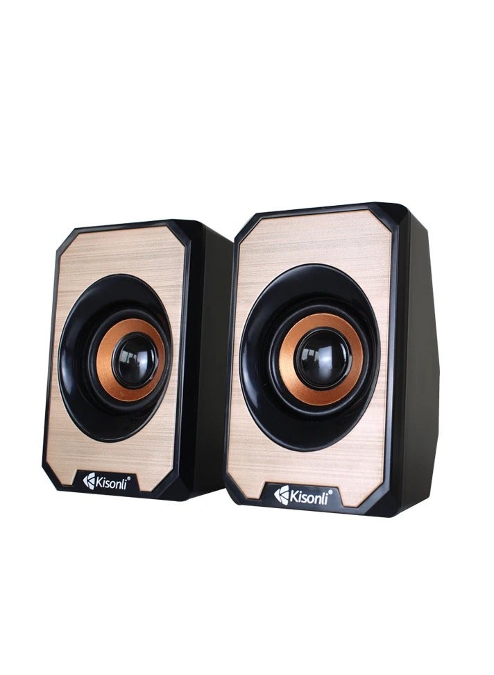 Kisonli KS-04 USB Stereo Speaker – 6W Performance in Compact Design - Image 1