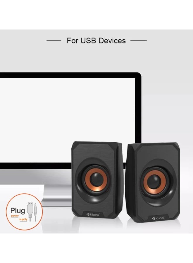 Kisonli KS-04 USB Stereo Speaker – 6W Performance in Compact Design - Image 4