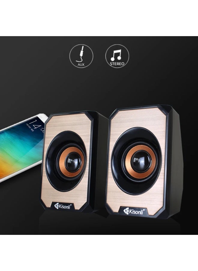 Kisonli KS-04 USB Stereo Speaker – 6W Performance in Compact Design - Image 5