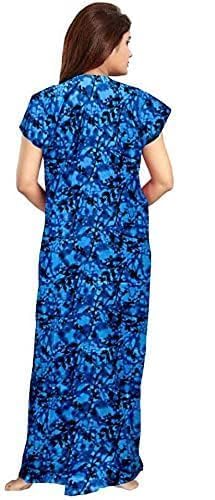 Vlazom Women's Pure Cotton Rajasthani Nighty & Jaipuri Maxi Gown – Pack of 2, Soft & Breathable Sleepwear (Blue&Blue, Free Size) - Image 5