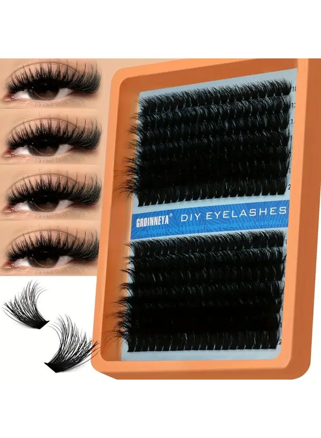 Blue01 Dense Cluster False Eyelashes 10 to 20mm Soft Reusable Extension Kit - Image 2