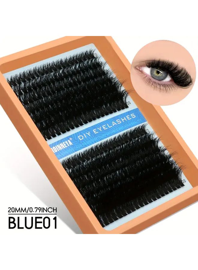 Blue01 Dense Cluster False Eyelashes 10 to 20mm Soft Reusable Extension Kit - Image 4