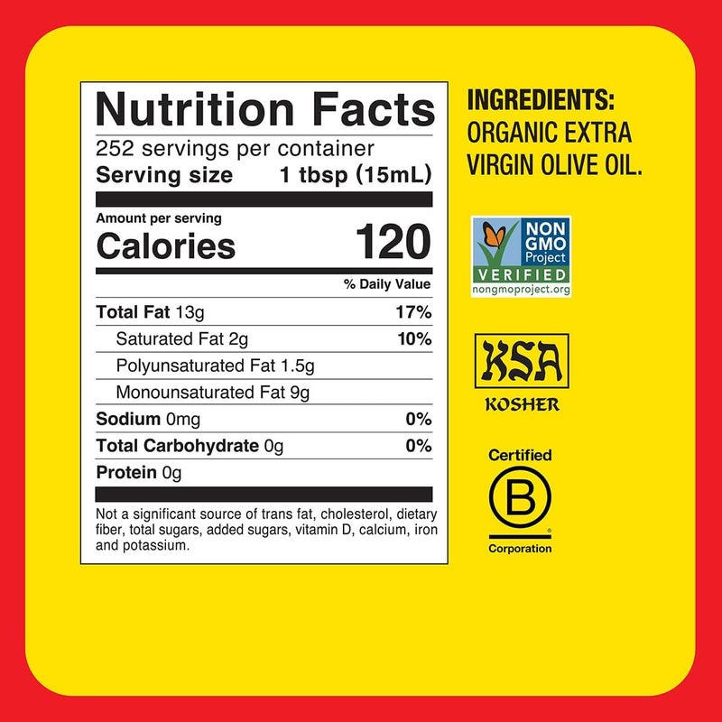 Bragg Organic Extra Virgin Olive Oil - 1 Gallon of Cold Pressed EVOO from Greek Koroneiki Olives - USDA Certified, Non-GMO, Kosher - Image 2
