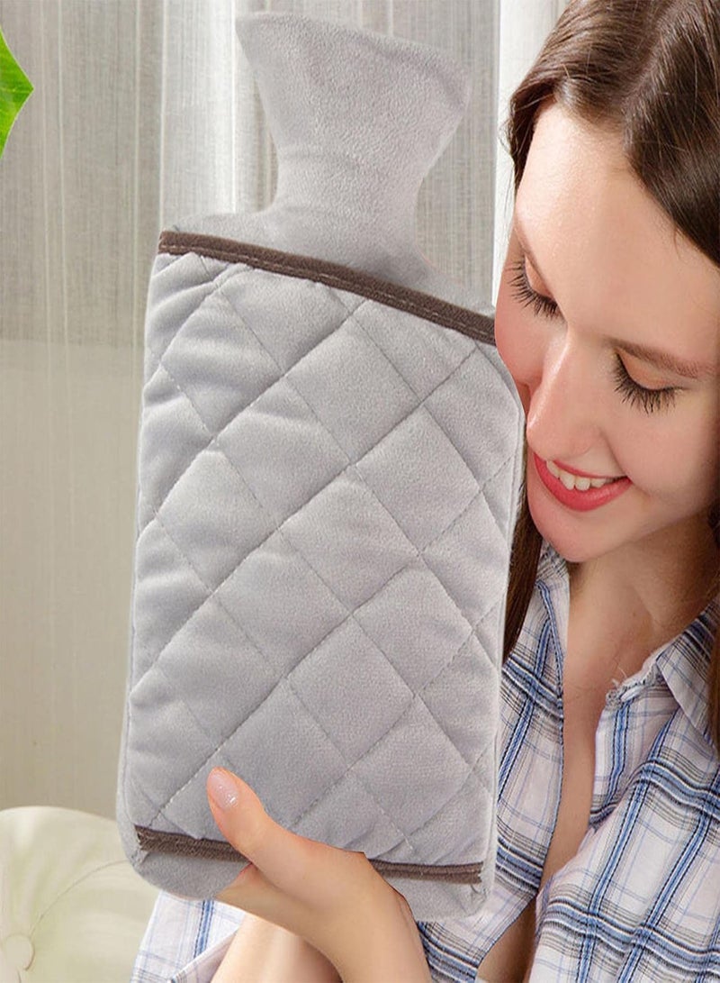 GGOOT Hot Water Bottle, Thickened Hand Warmer Water Bottle, PVC Hot Water Bottle With Double Hand Design, Large Classic, Hot Water Bag For Neck, Shoulder And Hand Feet Warmer - Image 2