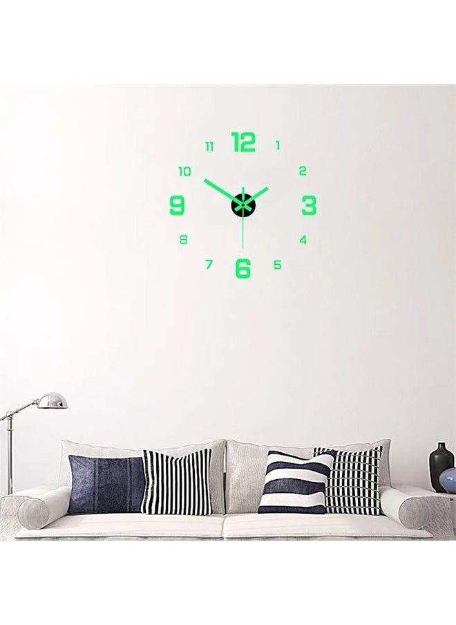 Generic Modern 3D Digital Wall Clock,Large Luminous Display, Silent Operation, Perfect For Living Room & Bedroom (The Luminous Style Only Emits Light In Dark Environments)  - Image 2