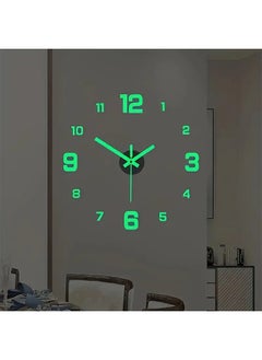 ماركة غير محددة ساعة حائط رقمية ثلاثية الأبعاد عصرية، شاشة مضيئة كبيرة، تشغيل صامت، مثالية لغرفة المعيشة وغرفة النوم (يصدر النمط المضيء الضوء فقط في البيئات المظلمة)  - Image 1