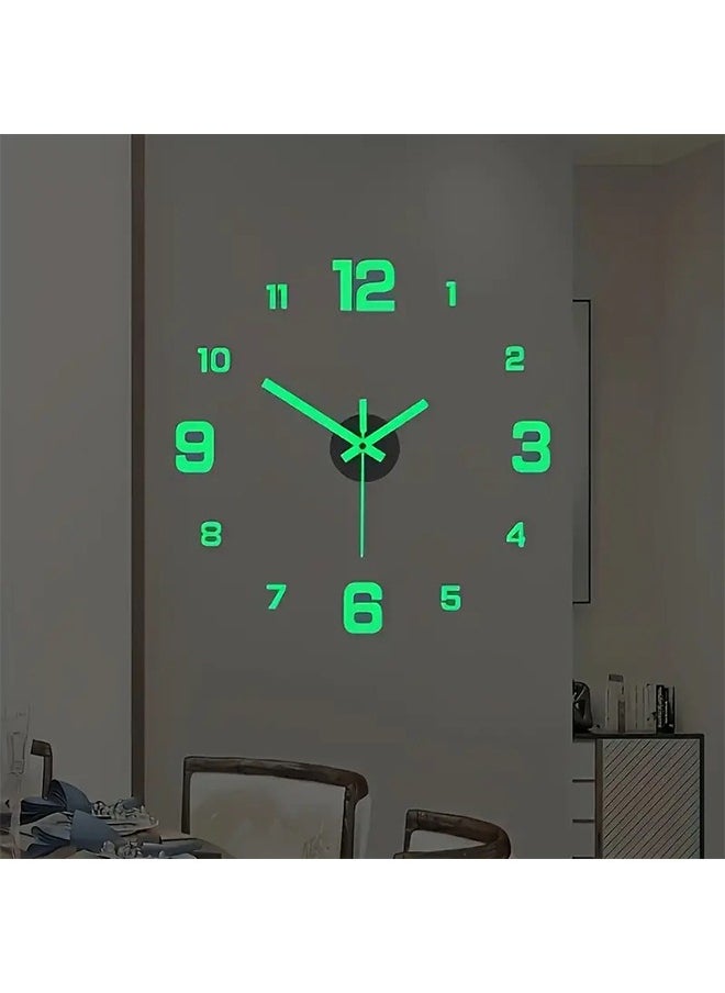 Generic Modern 3D Digital Wall Clock,Large Luminous Display, Silent Operation, Perfect For Living Room & Bedroom (The Luminous Style Only Emits Light In Dark Environments)  - Image 1