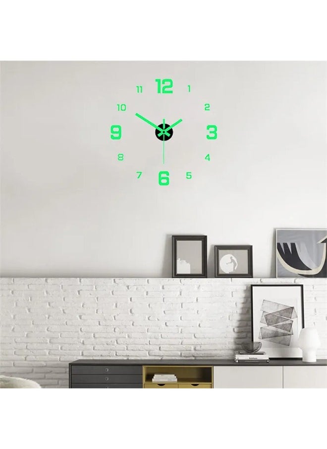 Generic Modern 3D Digital Wall Clock,Large Luminous Display, Silent Operation, Perfect For Living Room & Bedroom (The Luminous Style Only Emits Light In Dark Environments)  - Image 3