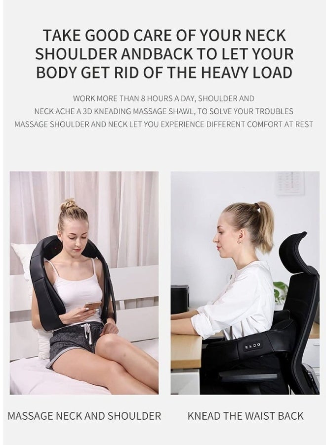 Loquat Shiatsu Neck and Back Massager with Heat – 16-Node Deep Kneading Shoulder Massager for Neck, Back, Foot  Leg Muscle Pain Relief – Home, Office  Car Use - Image 5