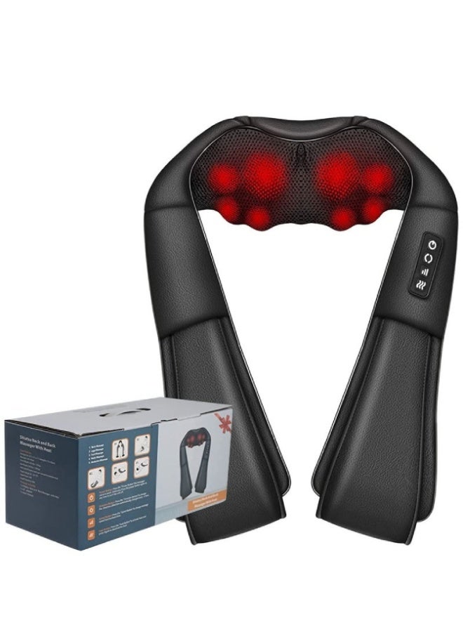 Loquat Shiatsu Neck and Back Massager with Heat – 16-Node Deep Kneading Shoulder Massager for Neck, Back, Foot  Leg Muscle Pain Relief – Home, Office  Car Use - Image 1