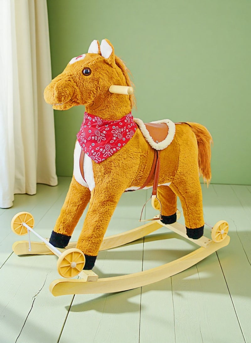 إيزي فيتشور حصان هزاز 2 في 1 من إيزي فيوتشر، لعبة هزازة على شكل حصان هزاز مع عجلات للأطفال الصغار والأطفال - Image 1