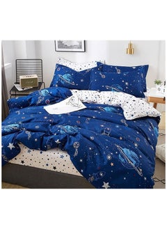 MOON HOME King/Queen/Single size Soft and Breathable Microfiber Hypoallergenic Beautiful Design Duvet Cover Set ,set includes 1 Comforter Cover, 1 Fitted Bedsheet, 4 Pillowcases  - Image 2