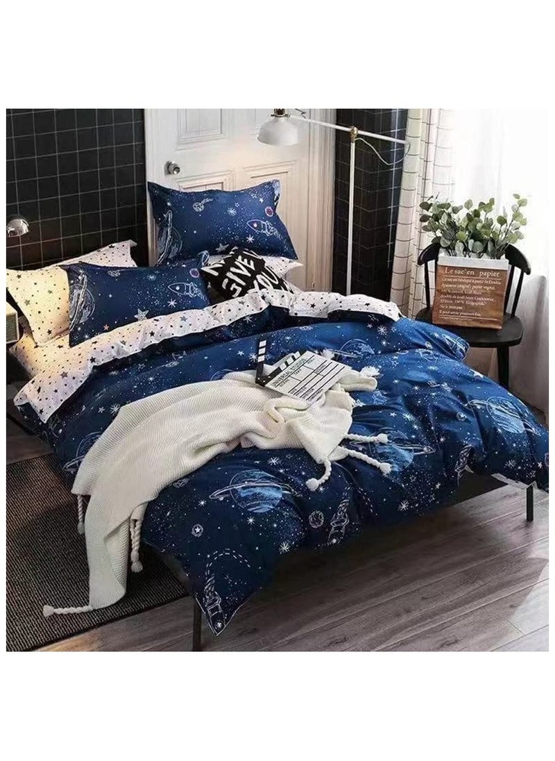 MOON HOME King/Queen/Single size Soft and Breathable Microfiber Hypoallergenic Beautiful Design Duvet Cover Set ,set includes 1 Comforter Cover, 1 Fitted Bedsheet, 4 Pillowcases  - Image 3