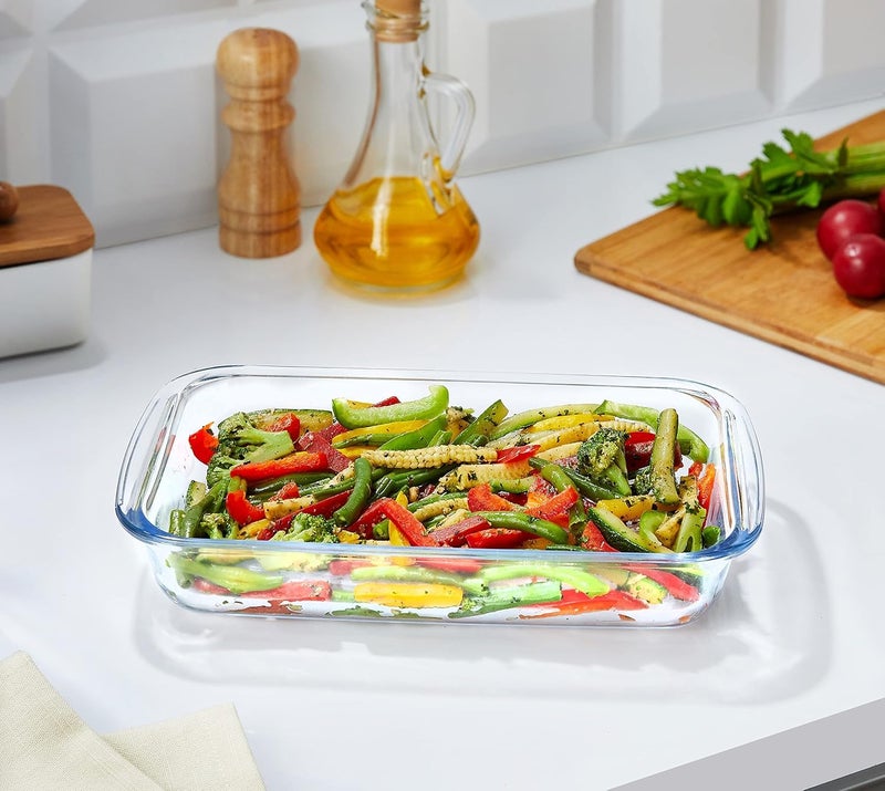 Rathey Borosilicate Glass Baking Dish | 1600 ML | Oven, Microwave, Freezer & Dishwasher Safe | Transparent, Durable & Heat-Resistant |Glass Bakeware for Baking, Roasting & Serving - Image 4