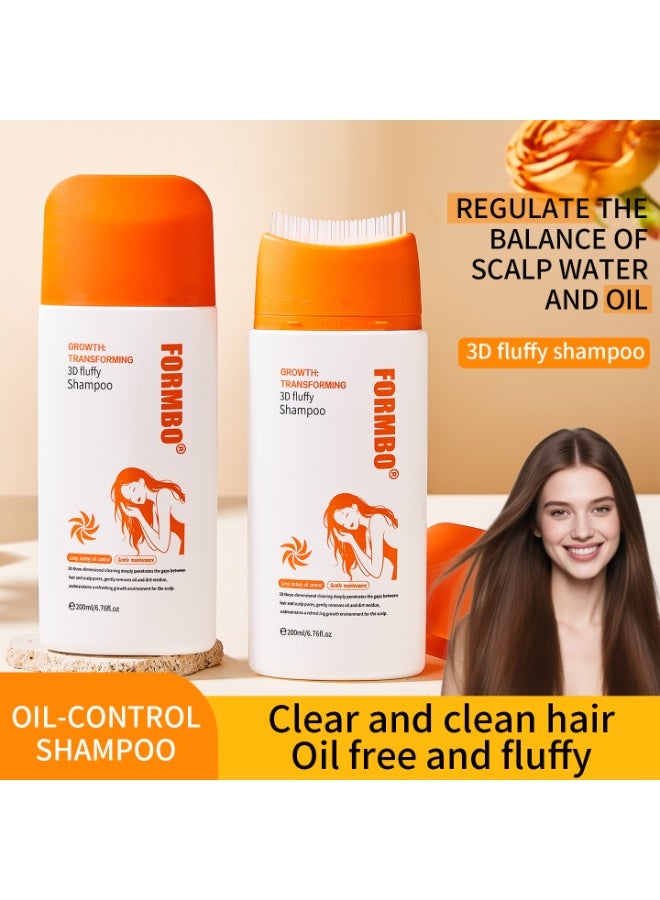 FORMBO Shampoo with Comb - Oil Control, Dandruff Removal, Nourishing, Smoothing, Refreshing & Volumizing 200ml - Image 1