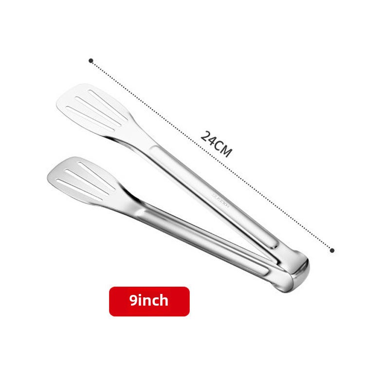 304 stainless steel three-wire barbecue clip hotel steak clip large long handle food clip thickened bread clip(304 food clip-9 inch) - Image 1