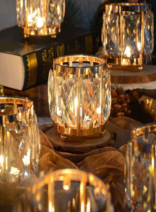 Kolnlala 6pcs Tabletop Tealight Crystal Candle holders3.5''x3.5'' Class Votive Holder Home Decoration,Table centerpieces/Wedding Decor,Gorgeous Gift,Tabletop/Centerpiece Votive Holder (French Gold) - Image 4