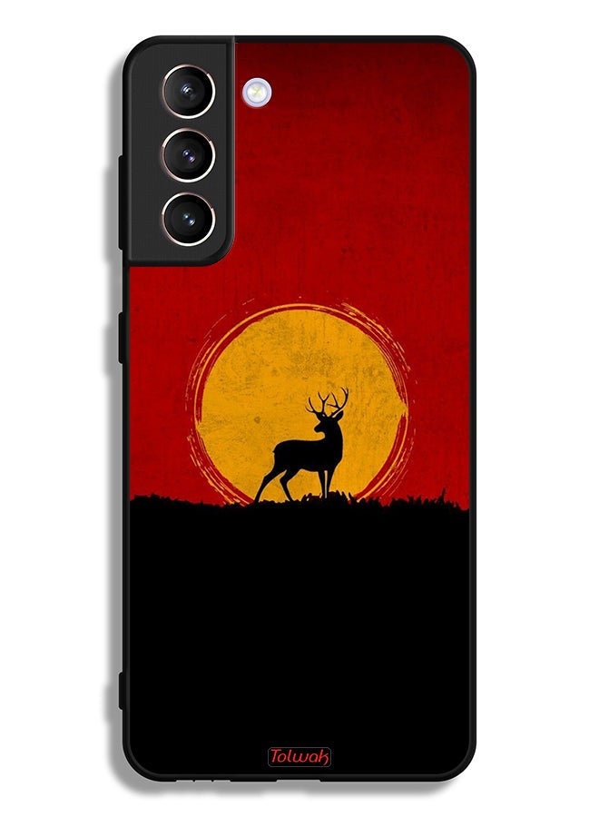 Tolwak Samsung Galaxy S21 Plus 5G Protective Case Cover Deer And Moon Artwork - Image 3