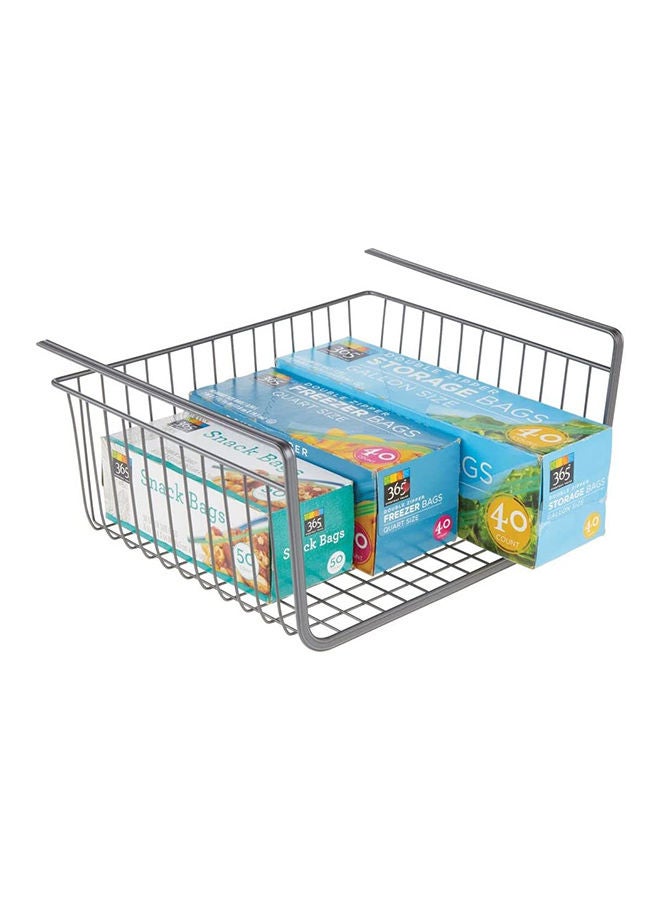 AKDC Mdesign Household Metal Under Shelf Hanging Storage Bin Basket With Open Front For Organizing Kitchen Cabinets Cupboards Pantries Shelves - Large Pack Of 4 Grey 03812Mdk - Image 5
