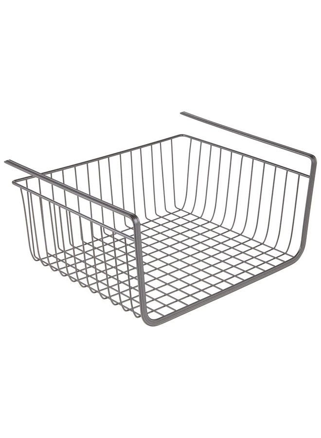 AKDC Mdesign Household Metal Under Shelf Hanging Storage Bin Basket With Open Front For Organizing Kitchen Cabinets Cupboards Pantries Shelves - Large Pack Of 4 Grey 03812Mdk - Image 3