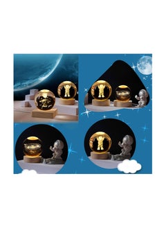 NNEWVANTE 3D Astronaut Crystal Ball Kids Night Light Glass Ball Night Light with Wooden Base Fantasy Decoration Crystal Ball Gift LED Galaxy Planet Night Light Birthday Gift（astronauts）  - Image 5