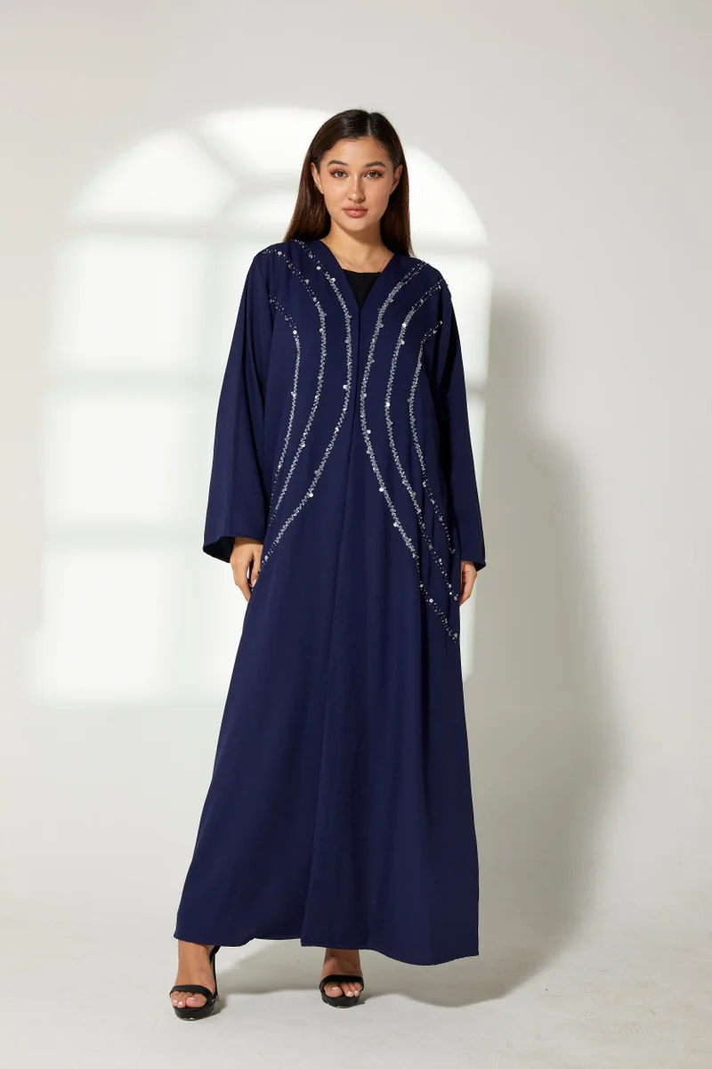Moistreet  Embroidered Flared Sleeve Abaya for Women | Best Price UAE
