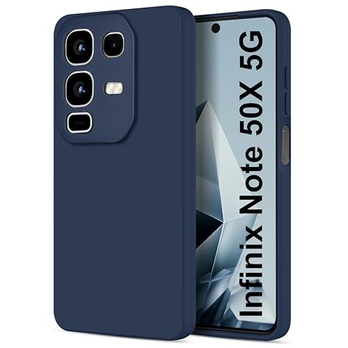 SBMS Silicone Back Cover Case for Infinix Note 50x 5G | Soft Micro-Fibre Lining Inside | Camera Protection Bump | Shockproof Back Cover Case for Infinix Note 50x 5G (Blue) - Image 1